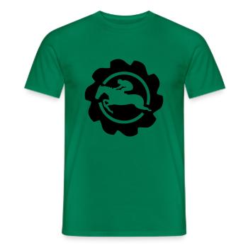 horse riding horse logo banniere buffer horses - Men's T-Shirt - kelly green - Front - AI Model Male 178 dark (178cm)