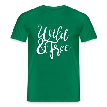 Wild and Free - Men's T-Shirt - kelly green - Front - AI Model Male 178 dark (178cm)