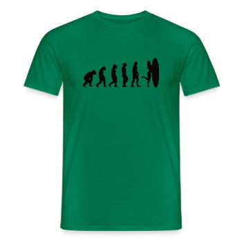 Surferin Surfbrett surfen Evolution Wellenreiten - Männer T-Shirt - Kelly Green - Vorne - AI Model Male 178 dark (178cm)