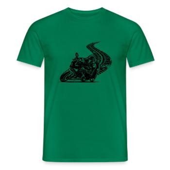 Retro Graphic Motorcycle Rider Motorcyclist Biker - Männer T-Shirt - Kelly Green - Vorne - AI Model Male 178 dark (178cm)