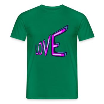 LOVE Aufschrift in Pink - Männer T-Shirt - Kelly Green - Vorne - AI Model Male 178 dark (178cm)