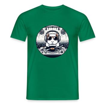 DJ Guinea Pig at a techno 🐹🎧🔥 party - Men's T-Shirt - kelly green - Front - AI Model Male 178 dark (178cm)