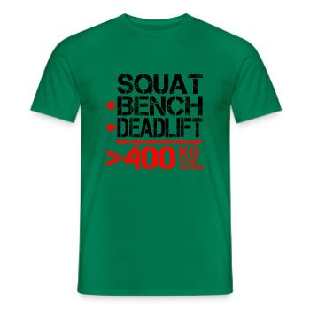 Powerlifting 400 kg Membre du Club - T-shirt homme - vert - Devant - AI Model Male 178 dark (178cm)
