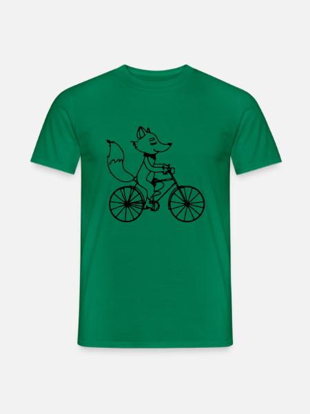 Fuchs Fährt Fahrrad Geschenkidee Vektor - Männer T-Shirt - Kelly Green