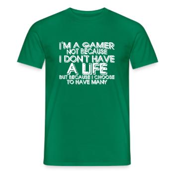 I'm A Gamer Because I Choose To Have Many Lifes 2 - Männer T-Shirt - Kelly Green - Vorne - AI Model Male 178 dark (178cm)