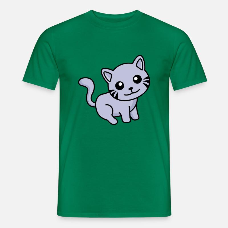 Katze Comic Tier - Männer T-Shirt - Kelly Green