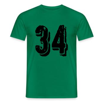 Maillot à 34 numéros - T-shirt homme - vert - Devant - AI Model Male 178 dark (178cm)