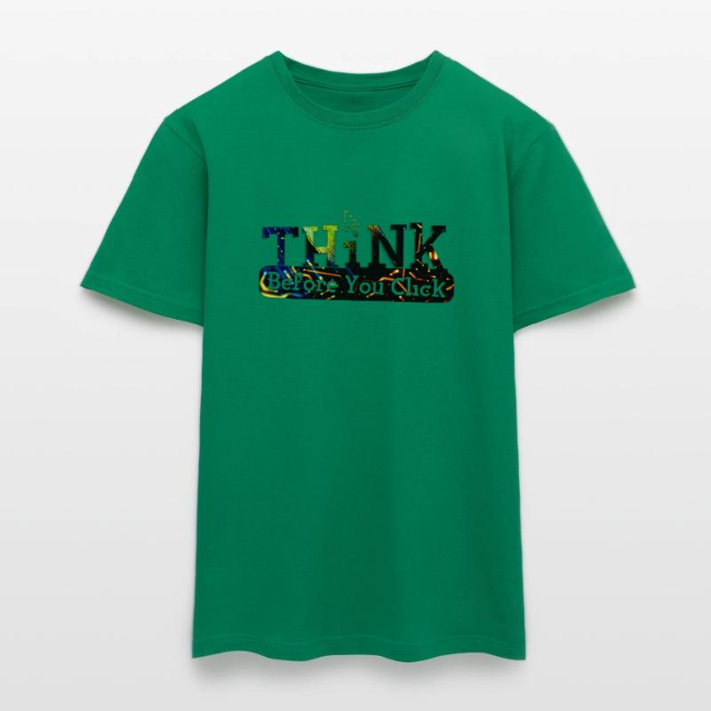 Think before computer hacking hacker Men’s T-shirt