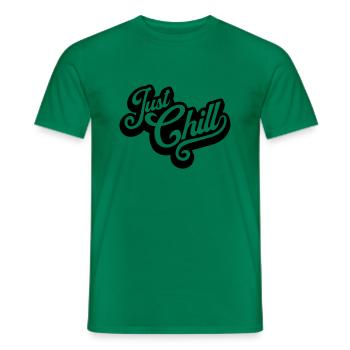 Just Chill Text Logo - Men's T-Shirt - kelly green - Front - AI Model Male 178 dark (178cm)