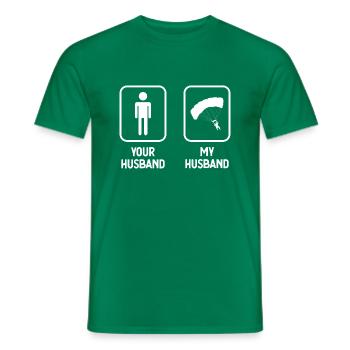 Your Husband My Husband - Paragliding - - Men's T-Shirt - kelly green - Front - AI Model Male 178 dark (178cm)