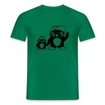 Papa Kind coole Pinguine - Männer T-Shirt - Kelly Green - Vorne - AI Model Male 178 dark (178cm)
