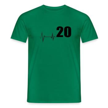 Cadeau Heartbeat 20e anniversaire - T-shirt homme - vert - Devant - AI Model Male 178 dark (178cm)