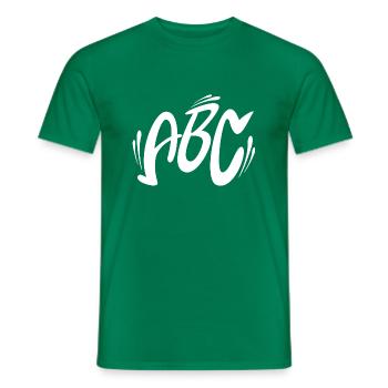ABC blanc - T-shirt homme - vert - Devant - AI Model Male 178 dark (178cm)