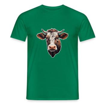 Cow's Head - Men's T-Shirt - kelly green - Front - AI Model Male 178 dark (178cm)