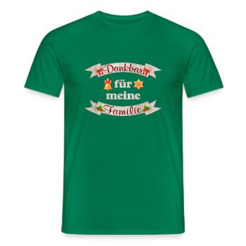 Dankbar für meine Familie - Weihnachten - Männer T-Shirt - Kelly Green - Vorne - AI Model Male 178 dark (178cm)