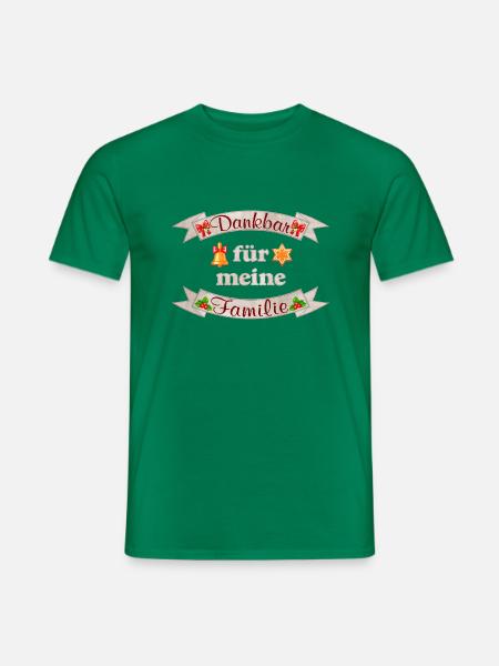 Dankbar für meine Familie - Weihnachten - Männer T-Shirt - Kelly Green