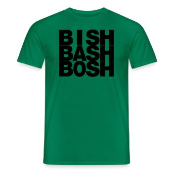 bish-bash-bosh - Men's T-Shirt - kelly green - Front - AI Model Male 178 dark (178cm)