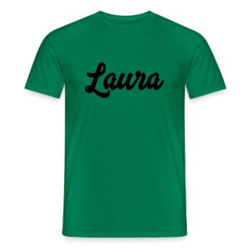 Laura Custom Text Nom d’anniversaire - T-shirt homme - vert - Devant - AI Model Male 178 dark (178cm)