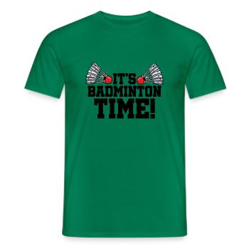 It's Badminton Time Graphic Badminton Player Shutt - Männer T-Shirt - Kelly Green - Vorne - AI Model Male 178 dark (178cm)