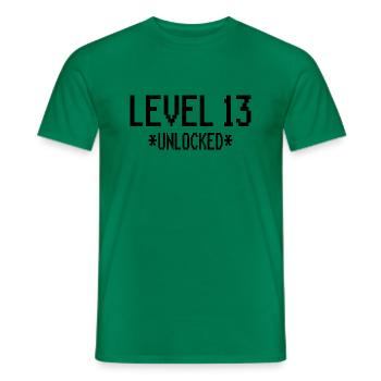 13e anniversaire Gamer Gaming - T-shirt homme - vert - Devant - AI Model Male 178 dark (178cm)