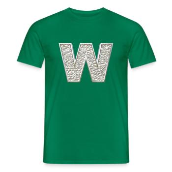 W, letter, initial, monogram, - Männer T-Shirt - Kelly Green - Vorne - AI Model Male 178 dark (178cm)