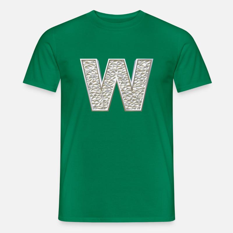 W, letter, initial, monogram, - Men’s T-shirt - kelly green