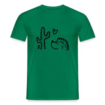 Igel in love - Männer T-Shirt - Kelly Green - Vorne - AI Model Male 178 dark (178cm)