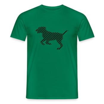 Chien Rayé noir - La touche d'originalité - T-shirt homme - vert - Devant - AI Model Male 178 dark (178cm)