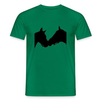 Pferde Silhouette - Männer T-Shirt - Kelly Green - Vorne - AI Model Male 178 dark (178cm)