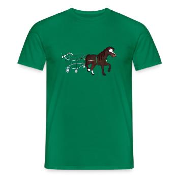 Poney shopping - T-shirt homme - vert - Devant - AI Model Male 178 dark (178cm)