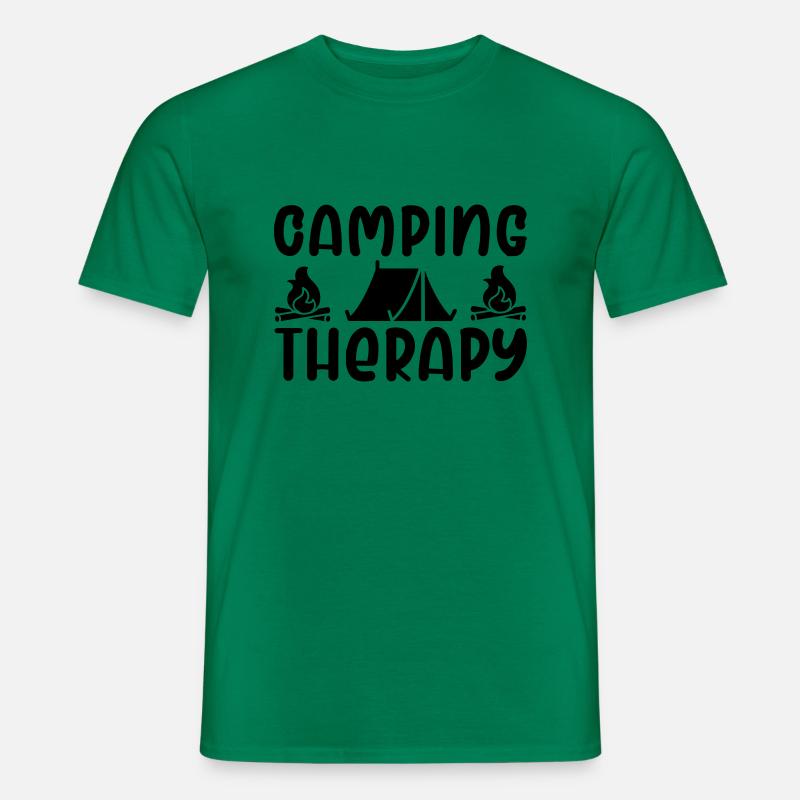 3 camping therapy - Männer T-Shirt - Kelly Green