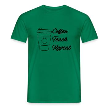 Kaffee-Teach-Wiederholung - Männer T-Shirt - Kelly Green - Vorne - AI Model Male 178 dark (178cm)