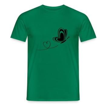 butterfly love insect heart wings - Men's T-Shirt - kelly green - Front - AI Model Male 178 dark (178cm)