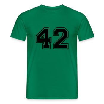 42 - Men's T-Shirt - kelly green - Front - AI Model Male 178 dark (178cm)