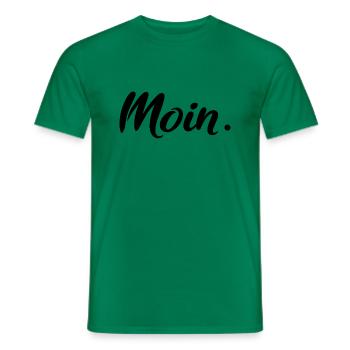 Moin. Black - Männer T-Shirt - Kelly Green - Vorne - AI Model Male 178 dark (178cm)
