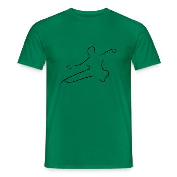 Qi Gong Line Art - Minimalist - Men's T-Shirt - kelly green - Front - AI Model Male 178 dark (178cm)