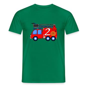 Feuerwehrfahrzeug 2 Geburtstag Kinder - Männer T-Shirt - Kelly Green - Vorne - AI Model Male 178 dark (178cm)