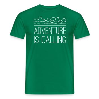 Adventure is calling - Men's T-Shirt - kelly green - Front - AI Model Male 178 dark (178cm)