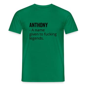Anthony un nom donné à Fucking Legends - T-shirt homme - vert - Devant - AI Model Male 178 dark (178cm)