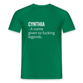 Cynthia un nom donné à Fucking Legends - T-shirt homme - vert - Devant - AI Model Male 178 dark (178cm)