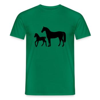 Horse with foal - Men's T-Shirt - kelly green - Front - AI Model Male 178 dark (178cm)