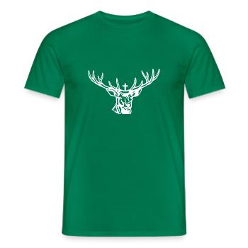 Hirschgeweih Hirschkopf - Männer T-Shirt - Kelly Green - Vorne - AI Model Male 178 dark (178cm)