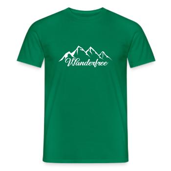 Wanderfree - (3) - Men's T-Shirt - kelly green - Front - AI Model Male 178 dark (178cm)