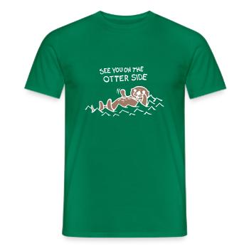 Wir sehen uns auf der Otterseite / Auf der anderen Seite (Weiß) - Männer T-Shirt - Kelly Green - Vorne - AI Model Male 178 dark (178cm)