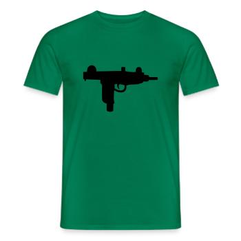 Waffe - Uzi - Men's T-Shirt - kelly green - Front - AI Model Male 178 dark (178cm)