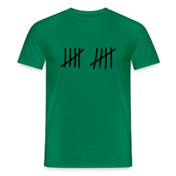 tage_zaehlen_10 - Männer T-Shirt - Kelly Green - Vorne - AI Model Male 178 dark (178cm)