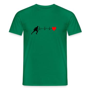 Badminton player with heart - Men's T-Shirt - kelly green - Front - AI Model Male 178 dark (178cm)