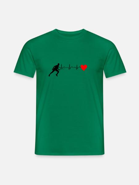 Badminton player with heart - Men's T-Shirt - kelly green