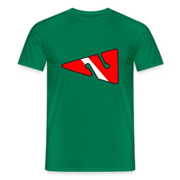 Line Arrow von Scuba.Style - Männer T-Shirt - Kelly Green - Vorne - AI Model Male 178 dark (178cm)
