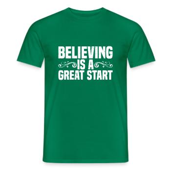 Believing Is A Great Start 2 - Männer T-Shirt - Kelly Green - Vorne - AI Model Male 178 dark (178cm)